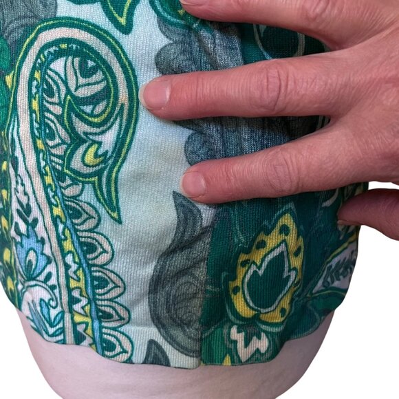Madeleine Womens Green Paisley Print 3/4 Sleeve V Neck Top Sz 14/16 Viscose READ - Picture 5 of 10